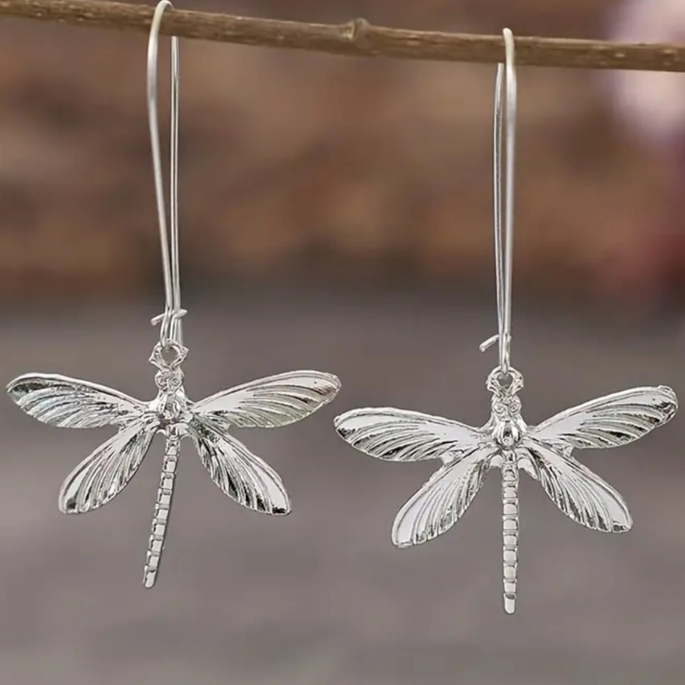 Dragonfly hoop earrings